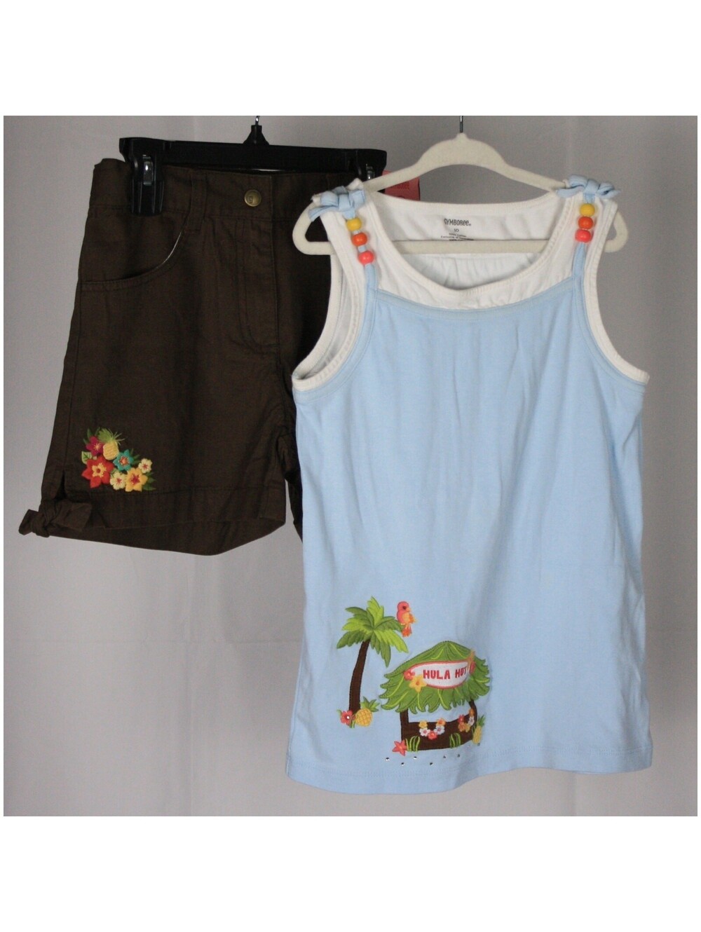 Gymboree Tropical Monkey Tank & Embroidered Shorts Size 10